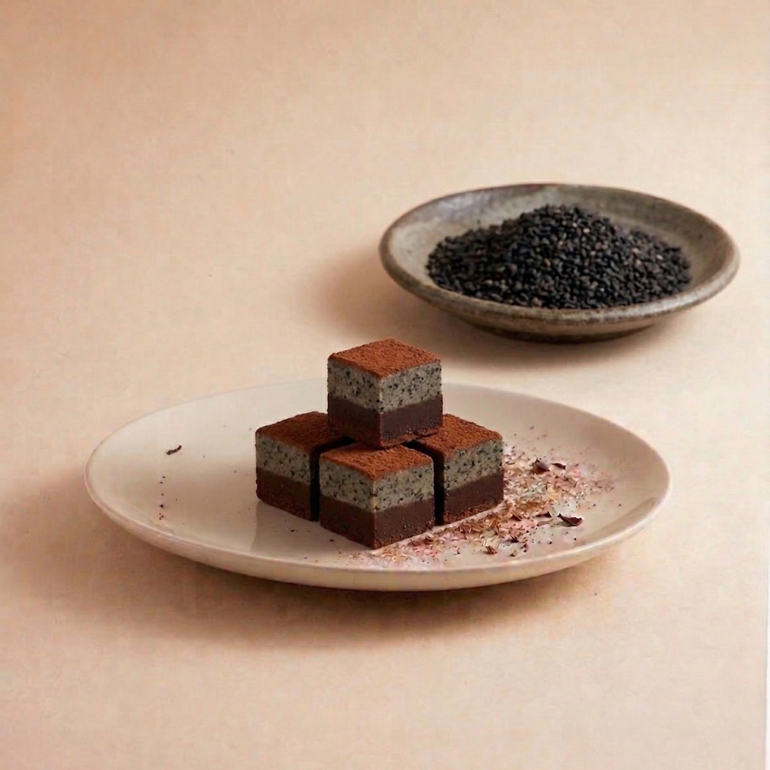 Black sesame white nama chocolate, handmade small batch, Hong Kong cold chain delivery 主圖